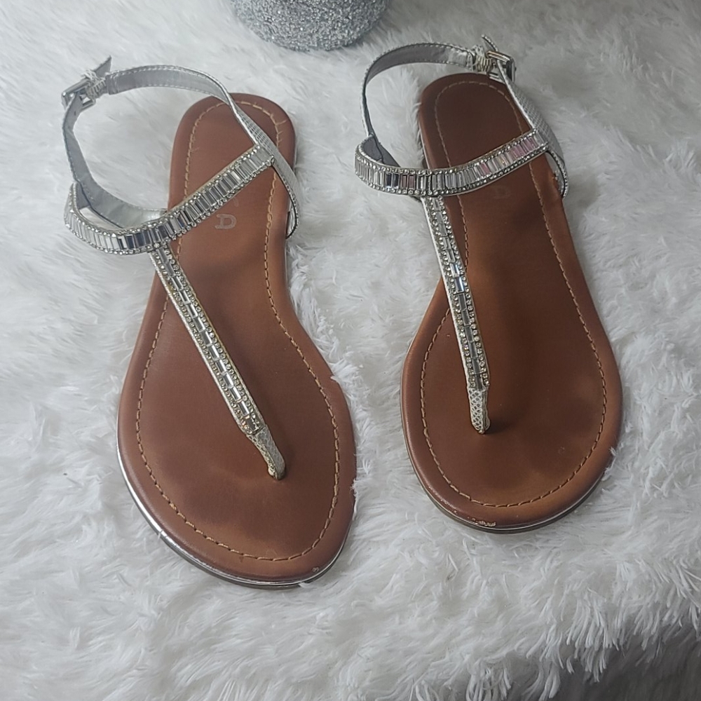 Silver blinged-out sandals